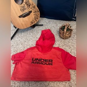 boys underarmor hooded tee